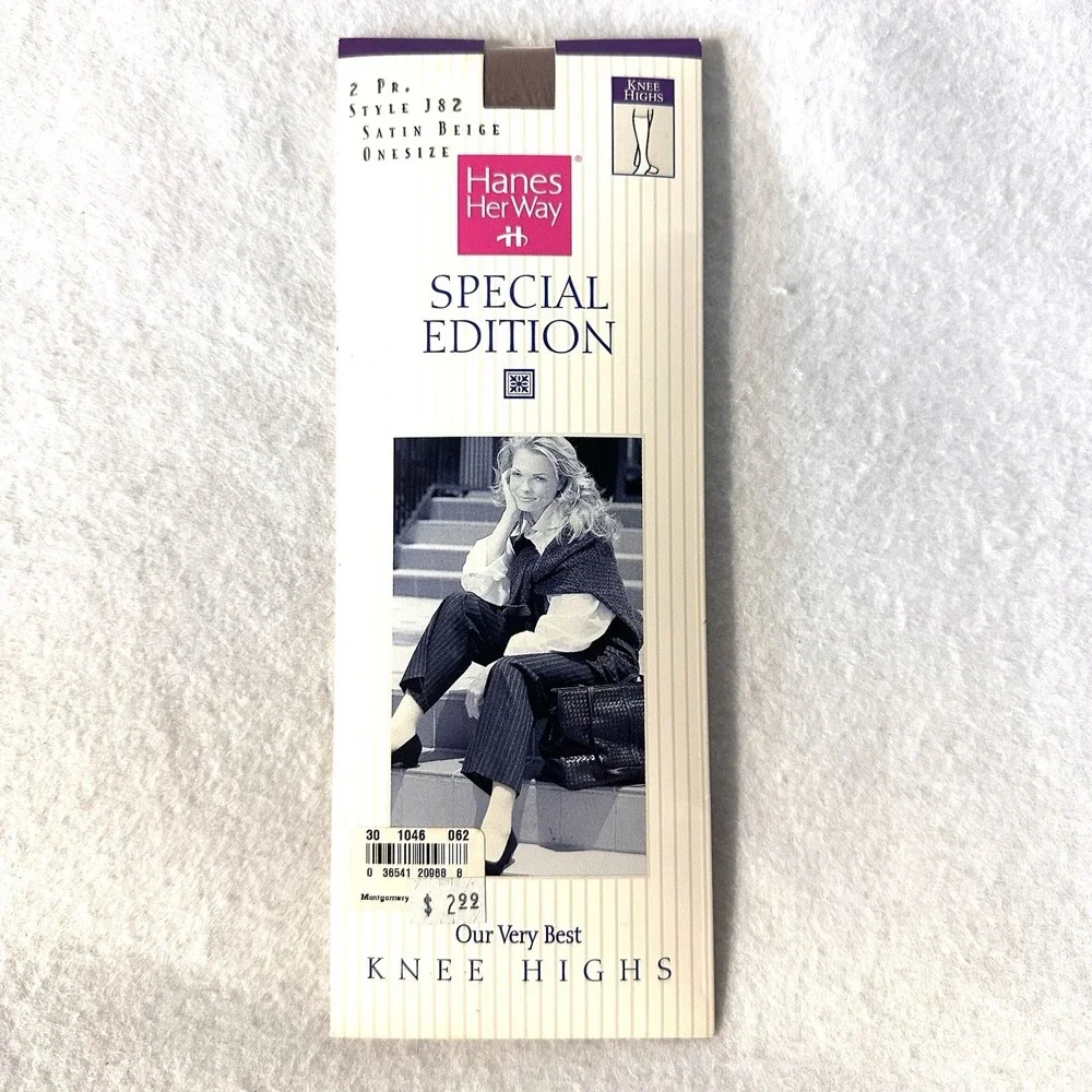 Vintage Hanes Her Way Knee High Satin Beige Special Edition Level 3 Sheerness OS
